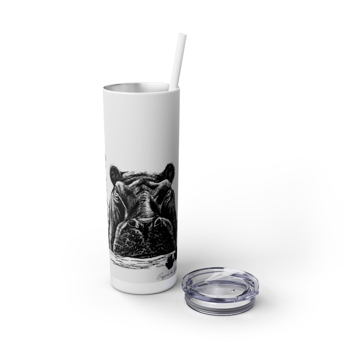 Hippopotamus 20oz Skinny Tumbler