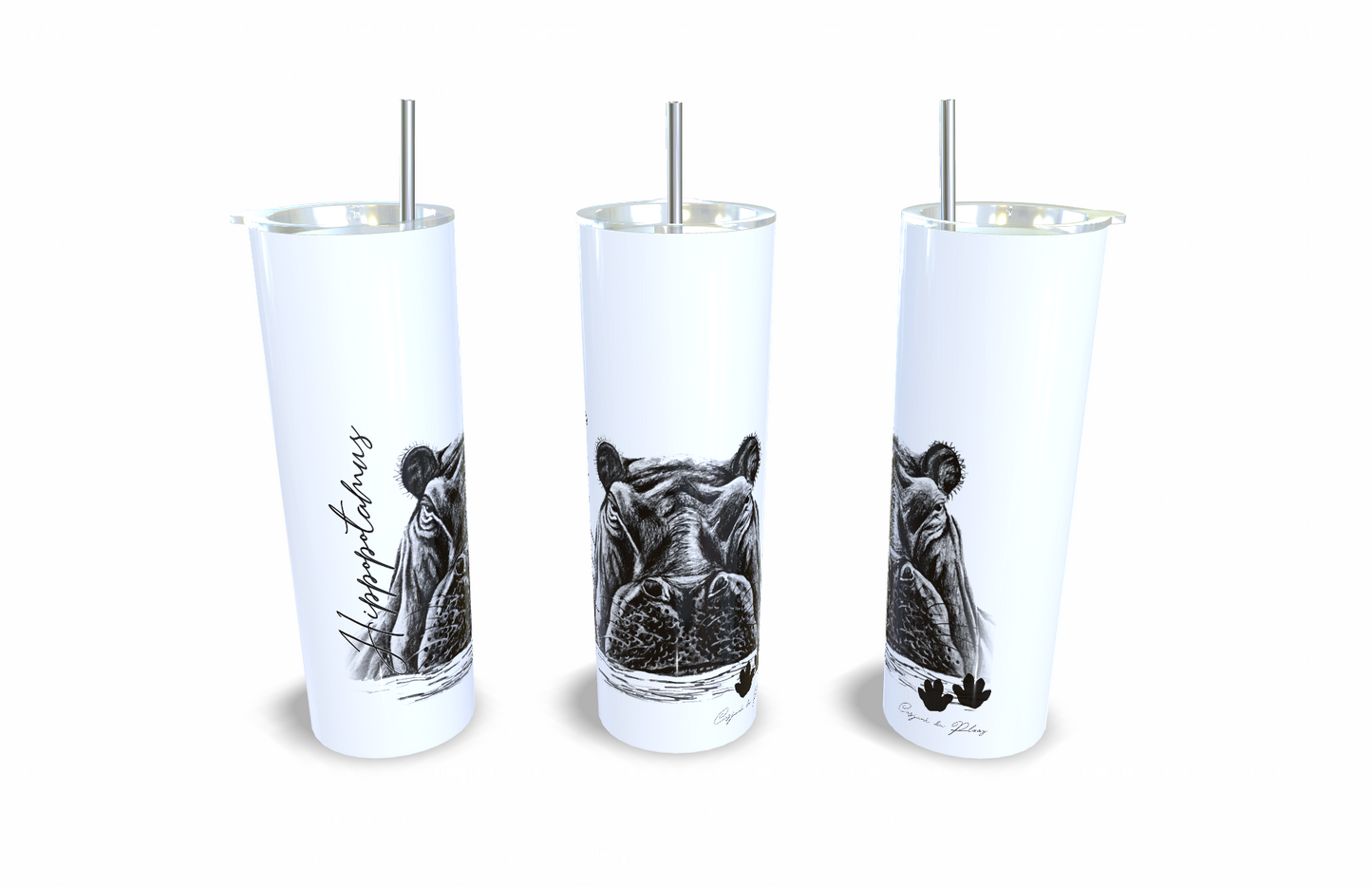 Hippopotamus 20oz Skinny Tumbler