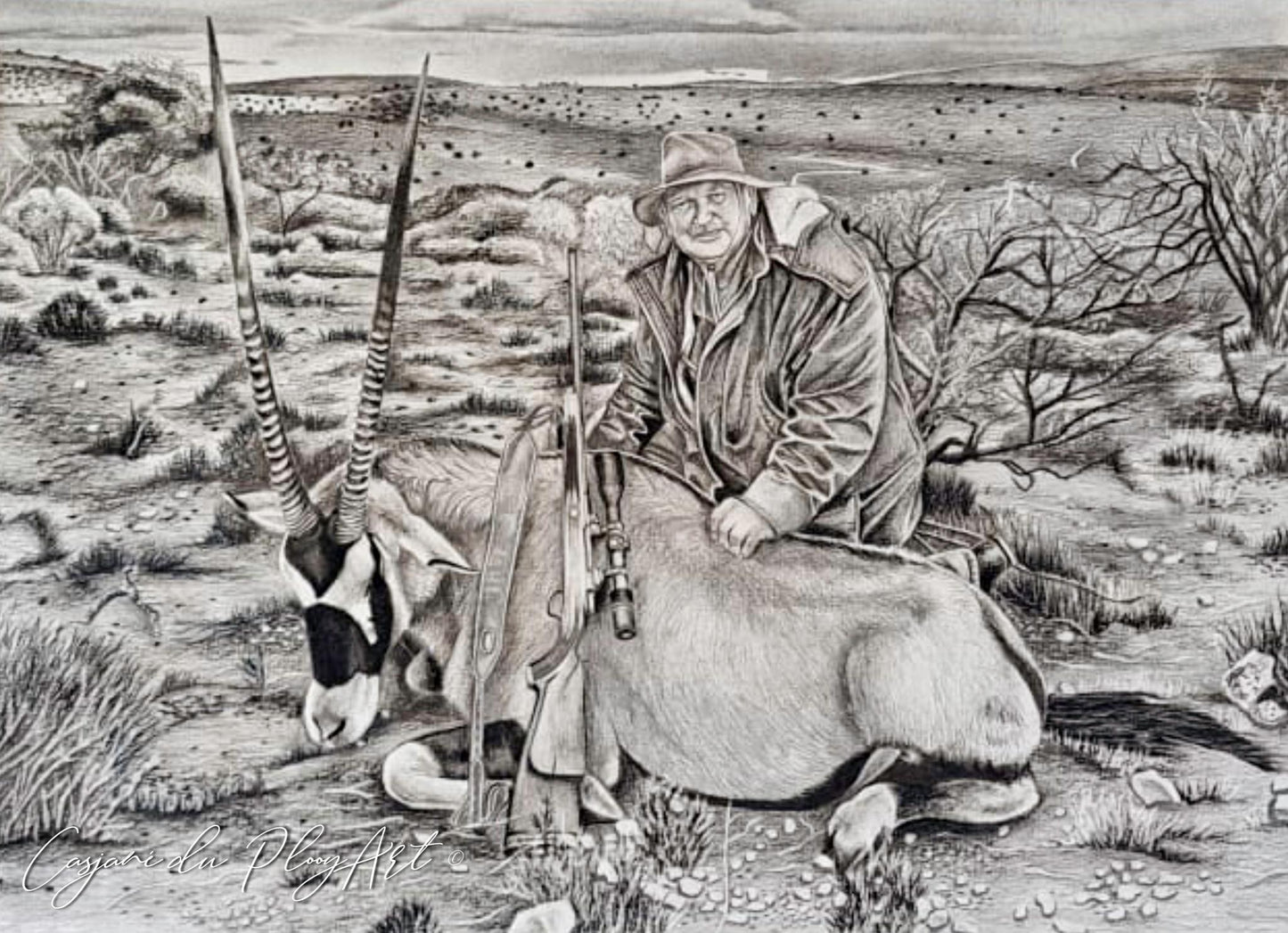 A3 hand drawn Hunting sketch