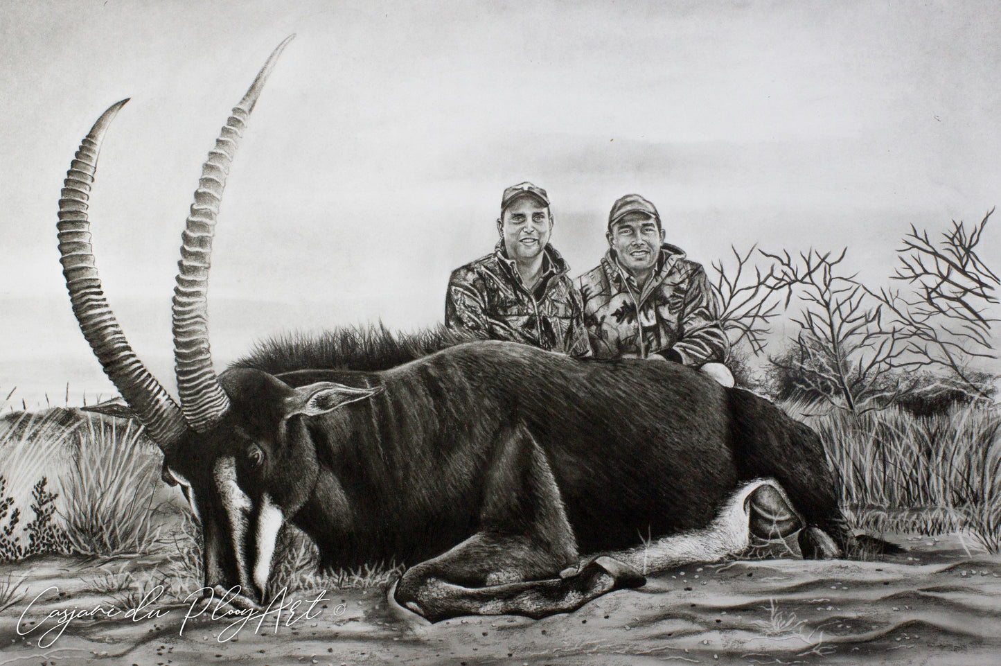 A3 hand drawn Hunting sketch