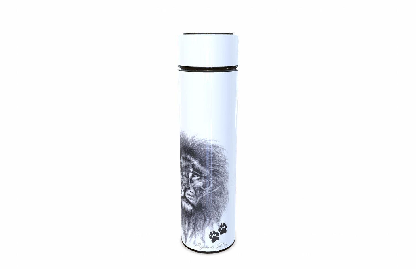 Lion 450ml Thermal flasks right view - Hand-Drawn by Casjané du plooy Art
