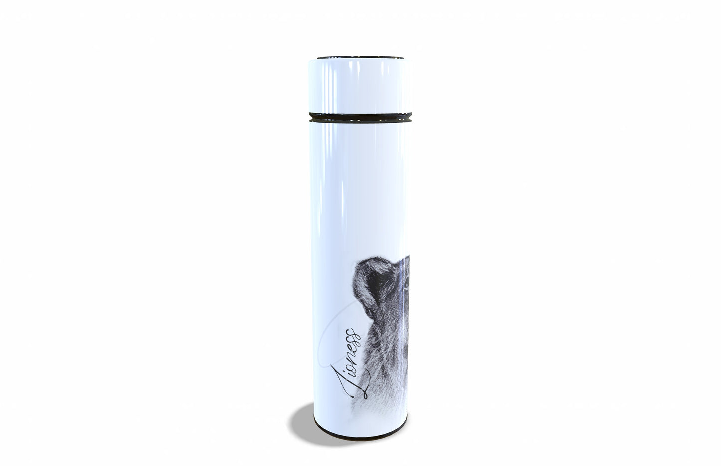 Lioness 450ml Thermal flasks left view - Hand-Drawn by Casjané du plooy Art