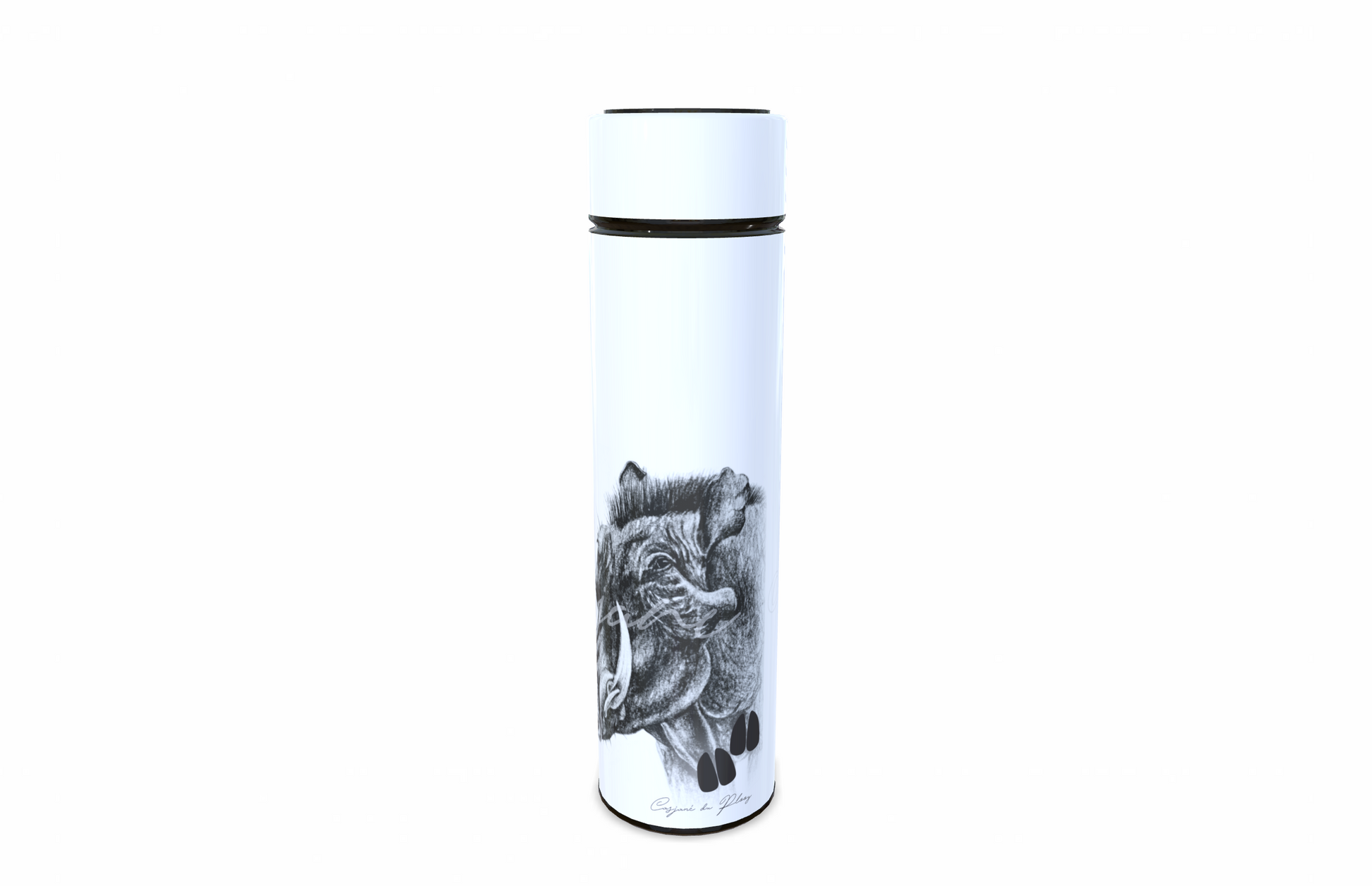 Warthog 450ml Thermal flasks right view - Hand-Drawn by Casjané du plooy Art