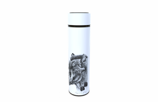 Warthog 450ml Thermal flasks right view - Hand-Drawn by Casjané du plooy Art