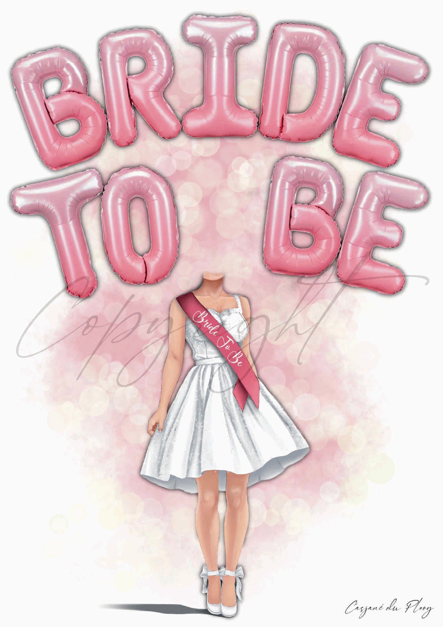 Wedding Bachelorette A3 hand-drawn Custom Head Added to wedding Body caricature Color pink Digital File hand drawn by Casjané du plooy art 4