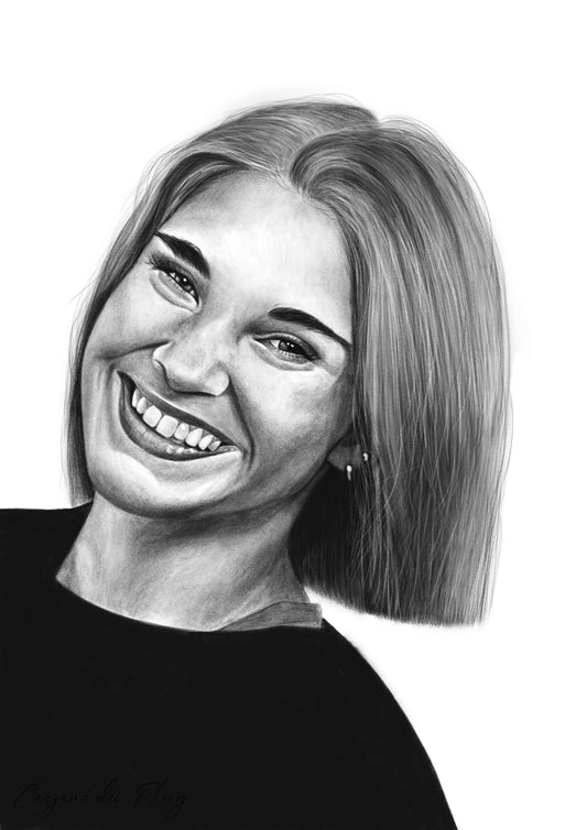 A2 Digital Hand-Drawn Pencil Sketch