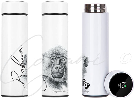Baboon 450ml Thermal flask - Casjané du Plooy Art