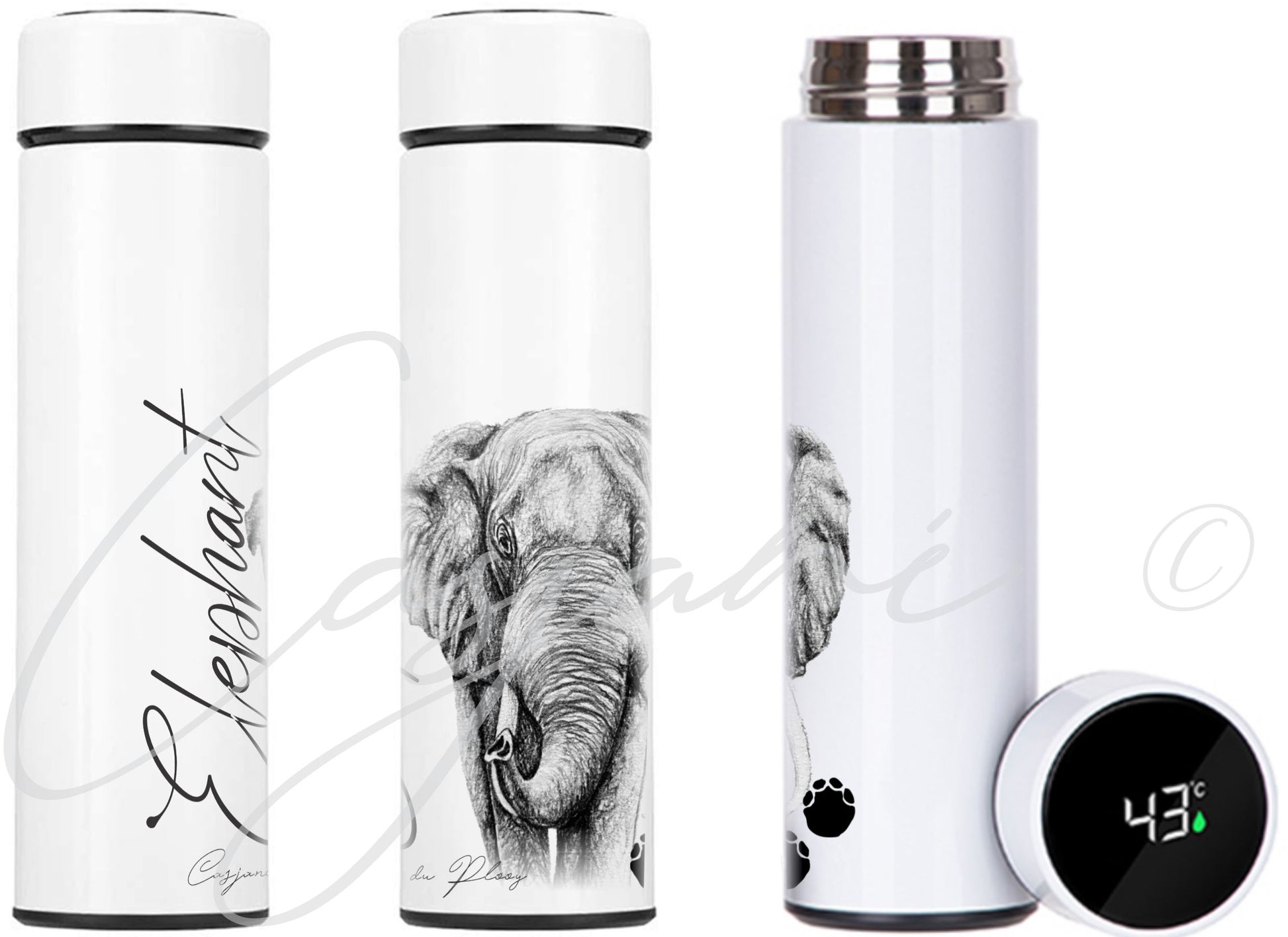 Elephant 450ml Thermal flask - Casjané du Plooy Art