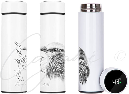 Lilac Breasted Roller 450ml Thermal flask - Casjané du Plooy Art