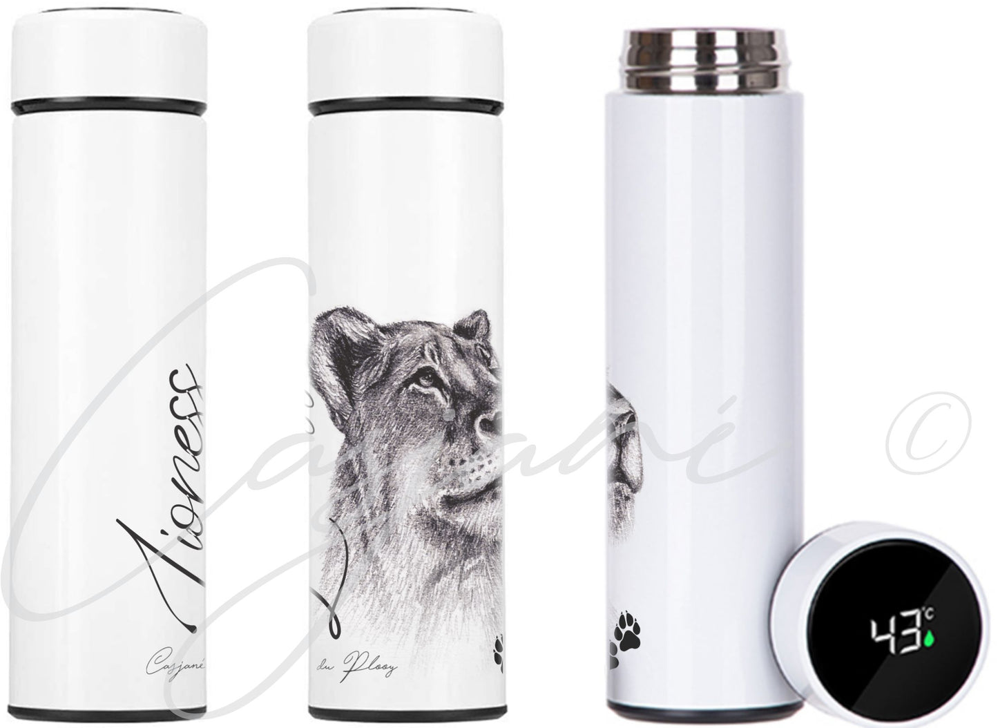 Lioness 450ml Thermal flask - Casjané du Plooy Art