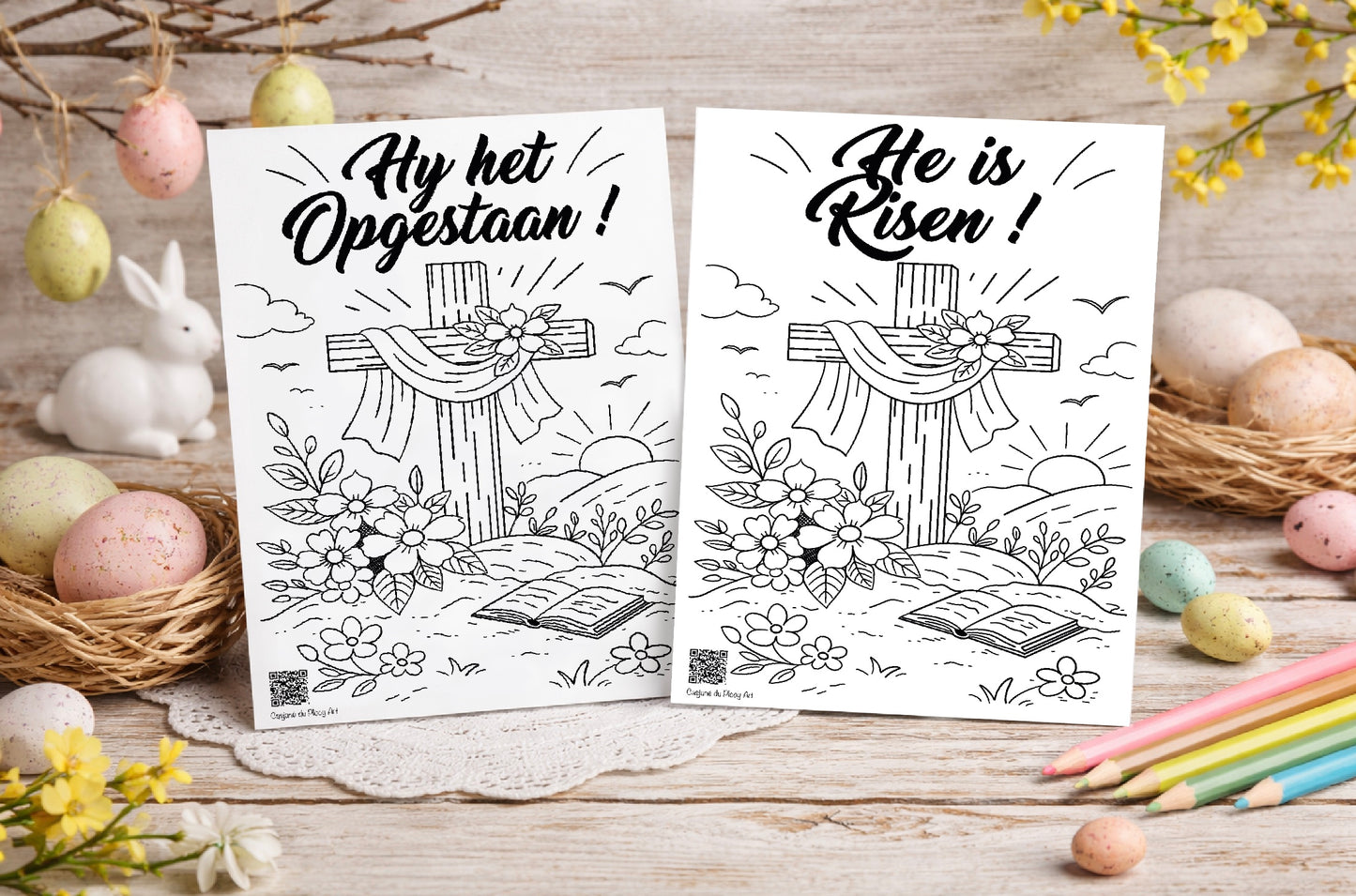 Easter Coloring Pages – A4 Printable JPEG | Instant Download