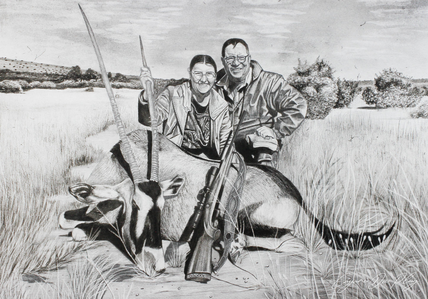 A3 hand drawn Hunting sketch